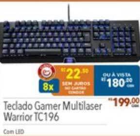 Supermercados Condor Teclado gamer multilaser warrior tc196 oferta