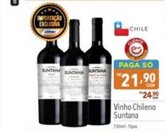 Supermercados Condor Vinho chileno suntana oferta