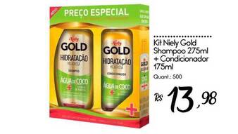 Giassi Supermercados Kit Niely Gold Shampoo 275ml + Condicionador 175ml oferta