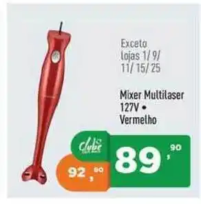 Supermercados Pague Menos Mixer Multilaser 127v Vermelho oferta
