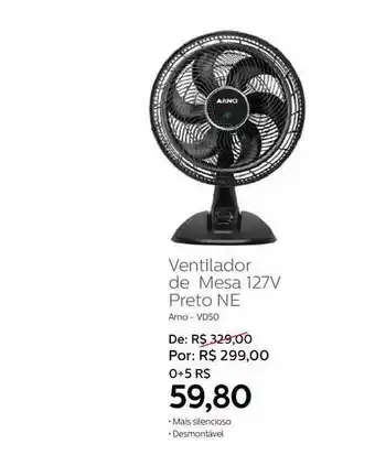Ventilador De Mesa 127v Preto Ne