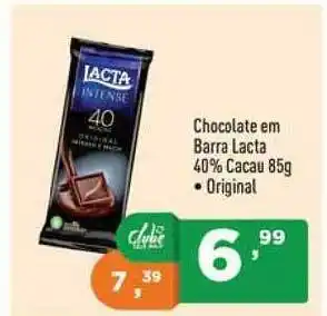Supermercados Pague Menos Chocolate Em Barra Lacta 40% Cacau Original 85g oferta