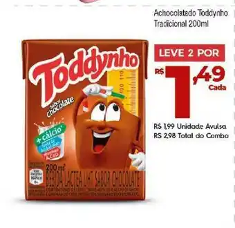 Brasão Supermercados Achocolatado Toddynho Tradicional 200ml oferta