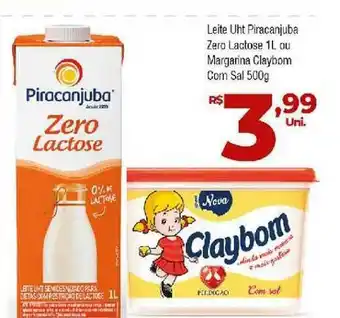 Brasão Supermercados Leite Uht Piracanjuba Zero Lactose 1l Ou Margarina Claybom 500g oferta