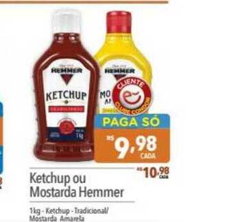 Supermercados Condor Ketchup Ou Mostarda Hemmer 1kg oferta