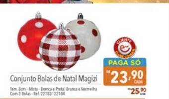Conjunto bolas de natal magizi