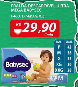 Assaí Atacadista Fralda Descartavel Ultra Mega Babysec oferta