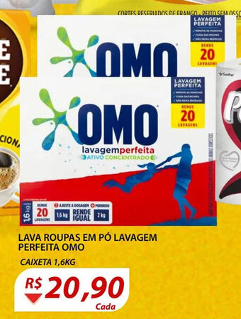 Lava roupas em po lavagem Perfeita Omo 1.6kg