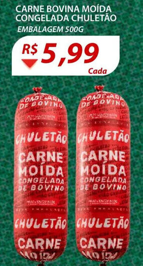 Assaí Atacadista Carne Bovina Moida Congelada Chuletao 500g oferta
