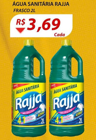 Assaí Atacadista Agua Sanitaria Rajja 2L oferta