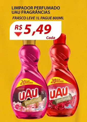Assaí Atacadista Limpador Perfumado Uau Frag. leve 1L pague 800ml oferta