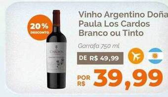 Oba Hortifruti Vinho argentino doña paula los cardos branco ou tinto 20% desconto oferta