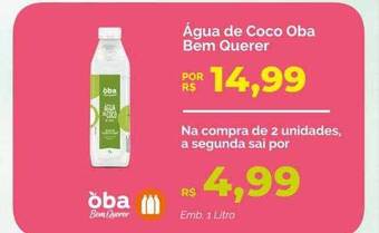 Oba Hortifruti Água de coco oba bem querer oferta