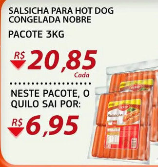 Assaí Atacadista Salsicha para Hot Dog Congelada Nobre 3kg oferta