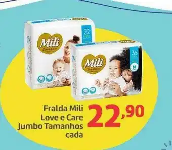Fralda mili love e care jumbo tamanhos cada