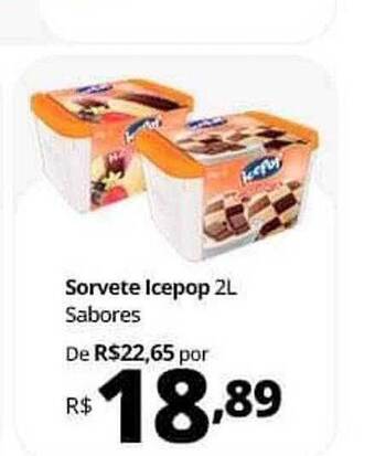 Supermercados Baklizi Sorvete icepop sabores oferta