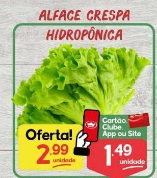 Supermercados Princesa Alface crespa hidropônica unidade oferta