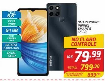 GBarbosa Smartphone infinix smart 6 64 gb oferta