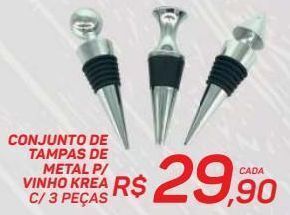 GBarbosa Conjunto de tampas de metal p/ vinho krea 3 peças oferta