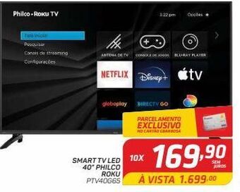 GBarbosa Smart tv led 40” philco roku ptv40g65 oferta