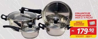 GBarbosa Conjunto de panelas krea inox c/ 4 peças oferta
