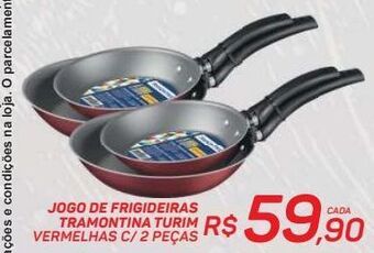 GBarbosa Jogo de frigideiras tramontina turim vermelhas c/ 2 peças oferta