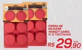Forma de silicone yangzy carol p/ 6 tortinhas