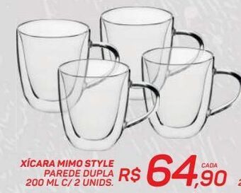 Xícara mimo style parede dupla 200ml c/ 2 un