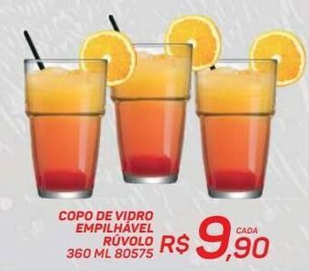 GBarbosa Copo de vidro empilhável rúvolo 360ml oferta