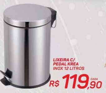 GBarbosa Lixeira c/ pedal krea inox 12 lt oferta