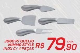GBarbosa Jogo p/ queijo mimmo style inox c/4 peças oferta