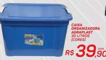 Caixa organizadora agraplast 30 litros