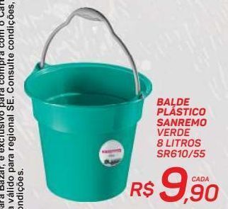 GBarbosa Balde plástico sanremo verde 8 litros oferta