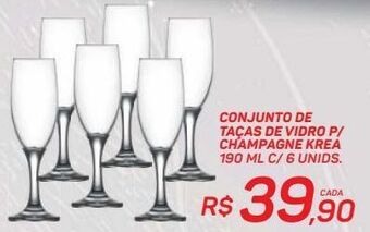 GBarbosa Conjunto de taças de vidro p/ chámpagne krea 190ml 6un oferta