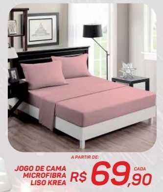 GBarbosa Jogo de cama microfibra liso krea oferta