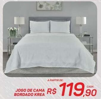 Jogo de cama bordado krea