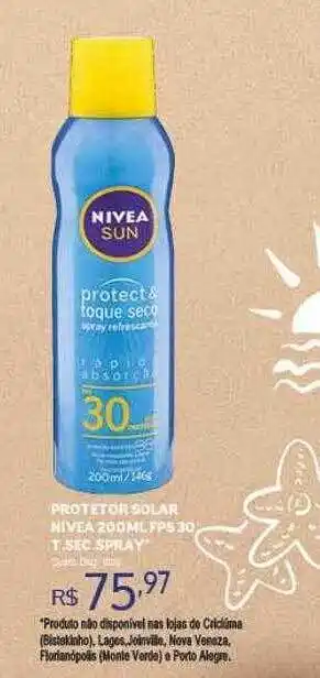Bistek Supermercados Protetor solar nivea 200ml fps 30 t.se.spray oferta