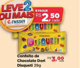Farmácias Nissei Confeito De Chocolate Dori Disqueti 39g oferta