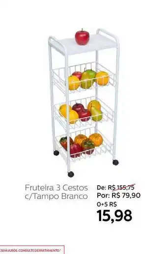 Fruteira 3 Cestos C Tampo Branco