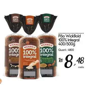 Giassi Supermercados Pão Wickbold 100% Integral 400/500g oferta