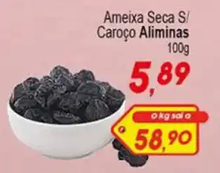 Ameixa seca s/ caroco Aliminas 100g