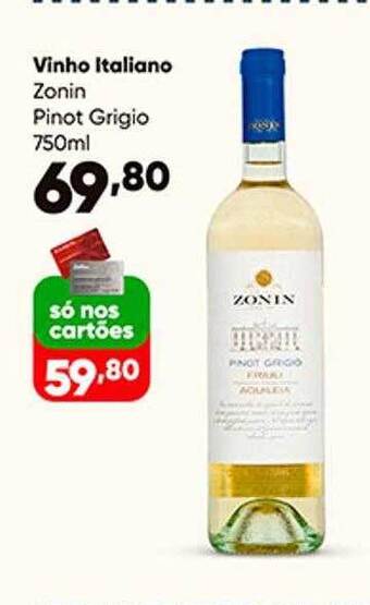 Zaffari Vinho italiano zonin pinot grigio oferta