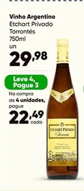 Zaffari Vinho argentino etchart privado torrentés oferta