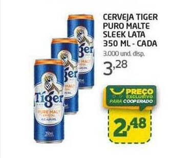 Cooper Cerveja tiger puro malte sleek oferta