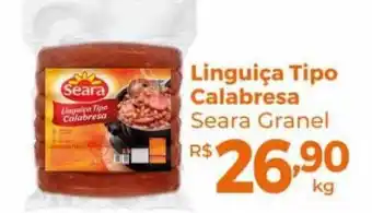 Chama Supermercados Linguiça tipo calabresa seara granel oferta