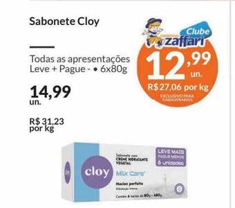 Zaffari Sabonete cloy oferta