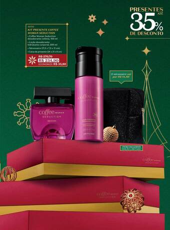 O Boticário Kit presente coffee woman seduction oferta