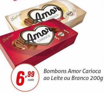Rede Aliança Bombons amor carioca ao leite ou branco oferta