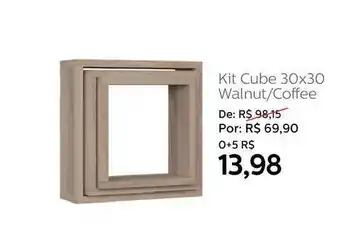 Kit Cube 30x30 Walnut Coffee
