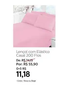 Lençol Com Elástico Casal 200 Fios